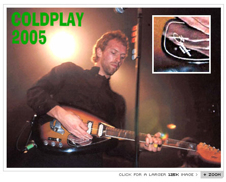 Chris Martin of Coldplay and a Brandoni Custom 
Vox